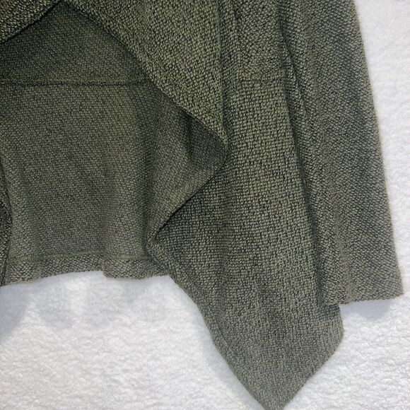 BNCI Blanc Noir Womens Open Front Waterfall Asymmetric Cardigan Green Sweater Lg - Picture 7 of 16